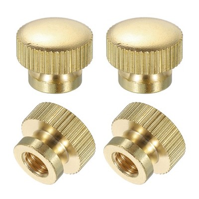 Knurled Thumb Nuts, 4Pcs M6 Brass Nut High Head Blind Hole for 3D Printer Part