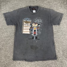 Vintage Harley-Davidson Shirt Mens Medium Gray Looney Tunes Taz Biker Graphic