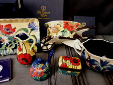 Old Tupton Ware Collection Miniature 6 Items Trinket Dish Box Wheelbarrow Jug