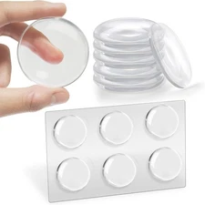 Clear Door Stopper Wall Protector 6 Pcs Adhesive Rubber Knob Cushion 1.57"