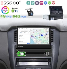 7" Single DIN CarPlay Car Stereo Touch Screen Radio Android15 GPS Navi BT Camera