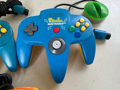 Nintendo 64 Controller Pikachu Pokemon N64 Blue Orange Set of 3 NUS-005 Tested - Picture 3 of 6