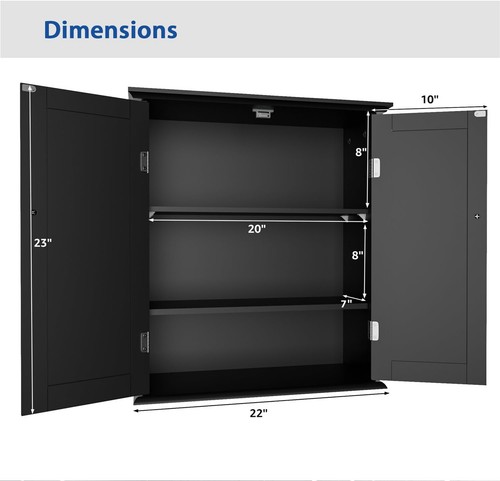 Bathroom Storage Shelf Hanging Medicine Cabinet Storage Shelf Organizer - 第 3/8 張圖片