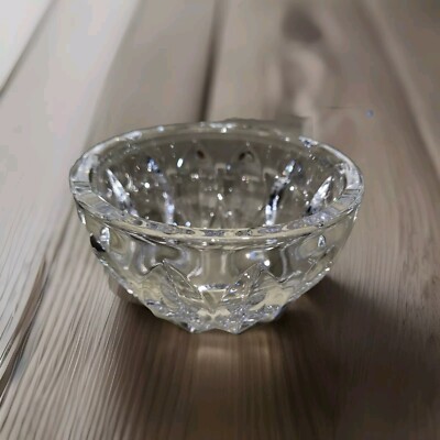 Elegant Crystal Condiment Sauce Bowl, Thick. 4.5'' Across. Engraved By Koota.