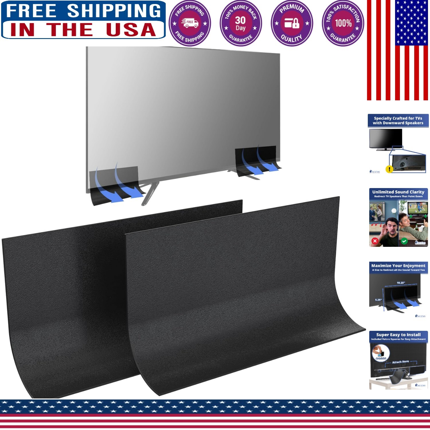 Affordable TV Speaker Sound Amplifier Set with Bass Boost - Easy Installation