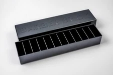 Barber Brick - BLACK (SECURE 12 slot Clipper Blade Organizer with Snap Lid)