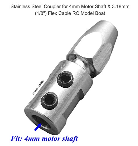 Acoplador de pinza de 1 pieza para eje de motor de 4 mm y cable flexible de 3,18 mm (1/8") modelo de barco RC - Imagen 2 de 5