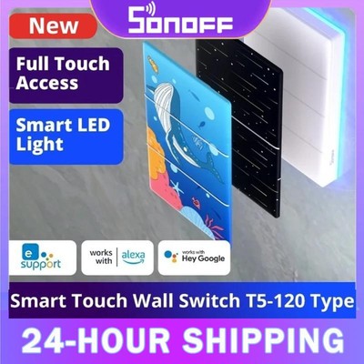 NEW SONOFF TX Ultimate T5 Smart Wall Switch Wifi LED Light Edge EWeLink Remote C