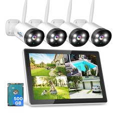 Hiseeu 3MP 10CH 2-Way Audio Wifi Security Camera System With 10" LCD Monitor NVR