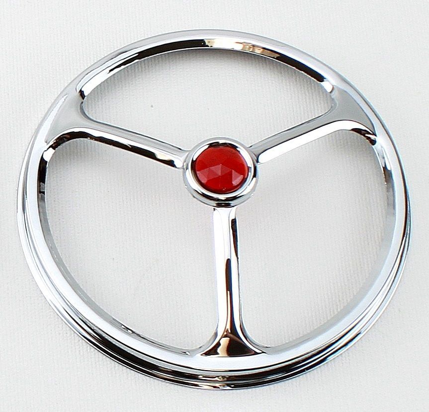 53/4" Headlights Headlamp Bulbs Chrome Trim Covers Lucas Tri Bar W/ Red Dot eBay