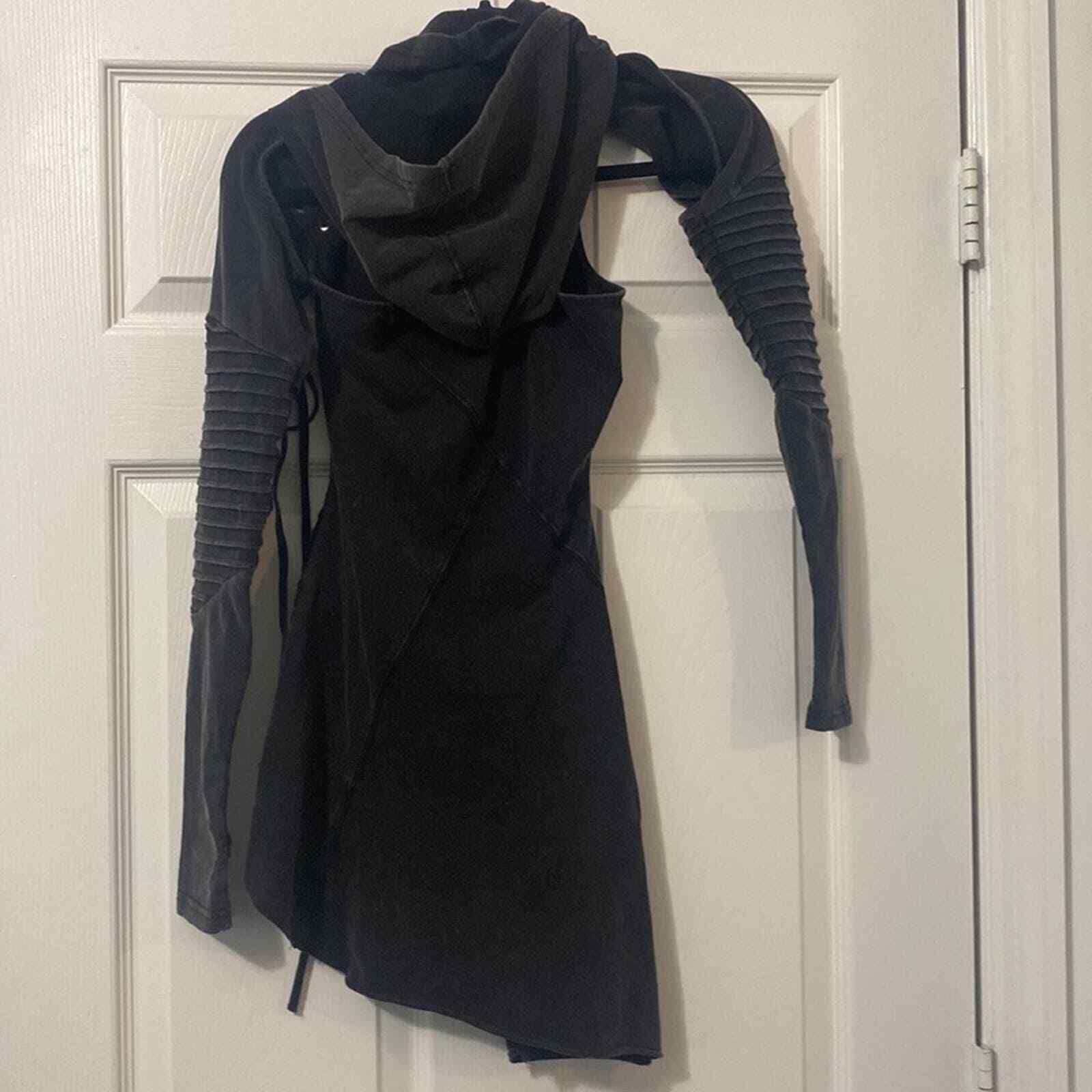 NWT Dolls Kill / Darker Wavs Frequency Asymmetrical Hooded Mini Dress my