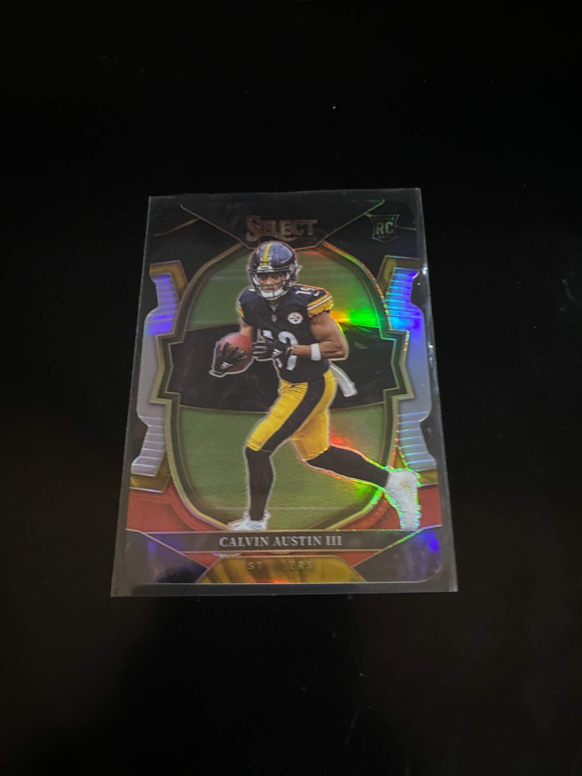 Calvin Austin III 2022 Select Concourse Black Red Prizm RC Die Cut Steelers PWE