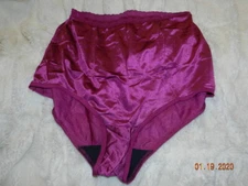 VINTAGE MYONNE USA magenta PINK NYLON & LACE GRANNY PANTY BRIEF size 7