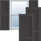 Ekena Millwork 12"W x 59"H Wood, Two Equal Louver Shutters Blue Nib