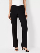 NEW ANN TAYLOR 109 BLACK SEASONLESS STRETCH STRAIGHT PANTS SZ 6
