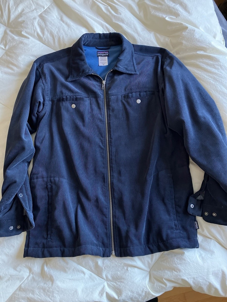 Patagonia fine whale corduroy jacket mens medium navy blue