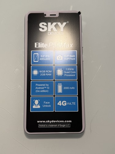 SKY Devices Elite P55Max (Unlocked) - White 16GB 5.5" 4G LTE Dual SIM 2GB RAM