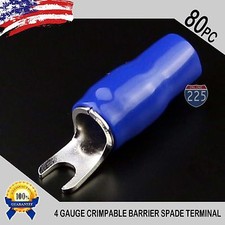 4 Gauge Platinum Spade Fork Terminal 80pcs Wire Crimp Insulated 5/16 connector