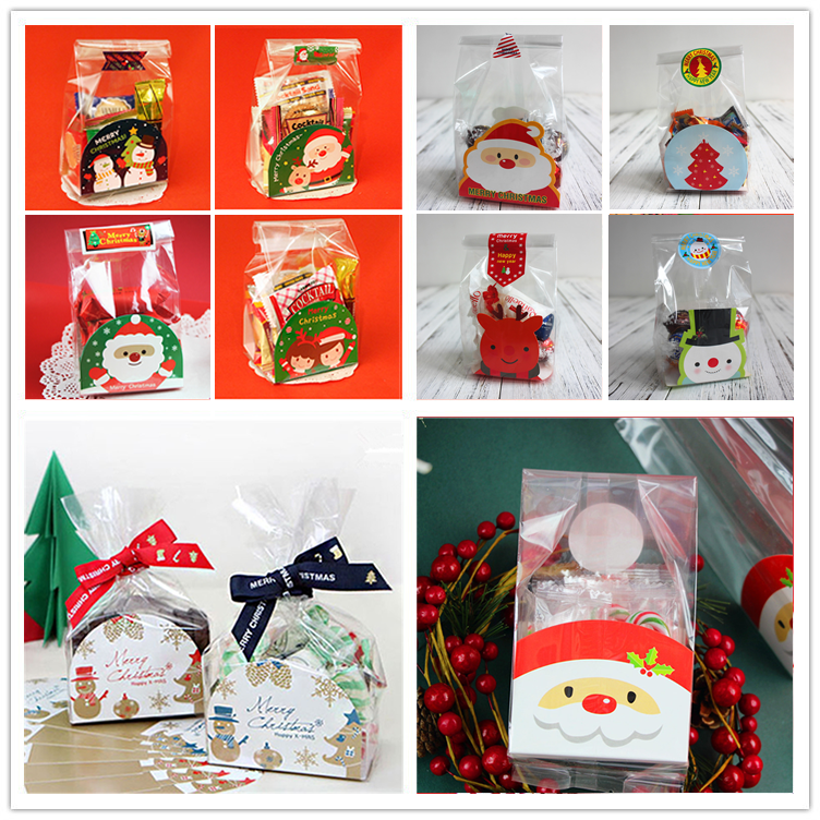 NEW Christmas Cello Cellophane Gusset Cardboard Candy Biscuit