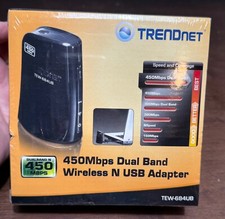 NEW Trendnet TEW-684UB 450MBPS Dual Band Wireless N USB Adapter  Sealed