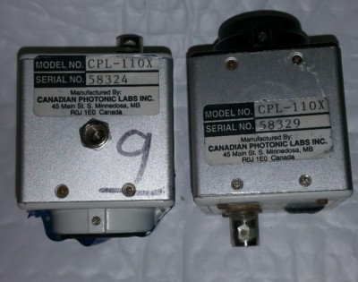 Lot of 2 CPL, Canadian Photonic Labs, CPL110X CCD Camera Untested