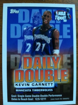 KEVIN GARNETT, 1999 TOPPS NBA TIP-OFF DAILY DOUBLE SWEEPSTAKES