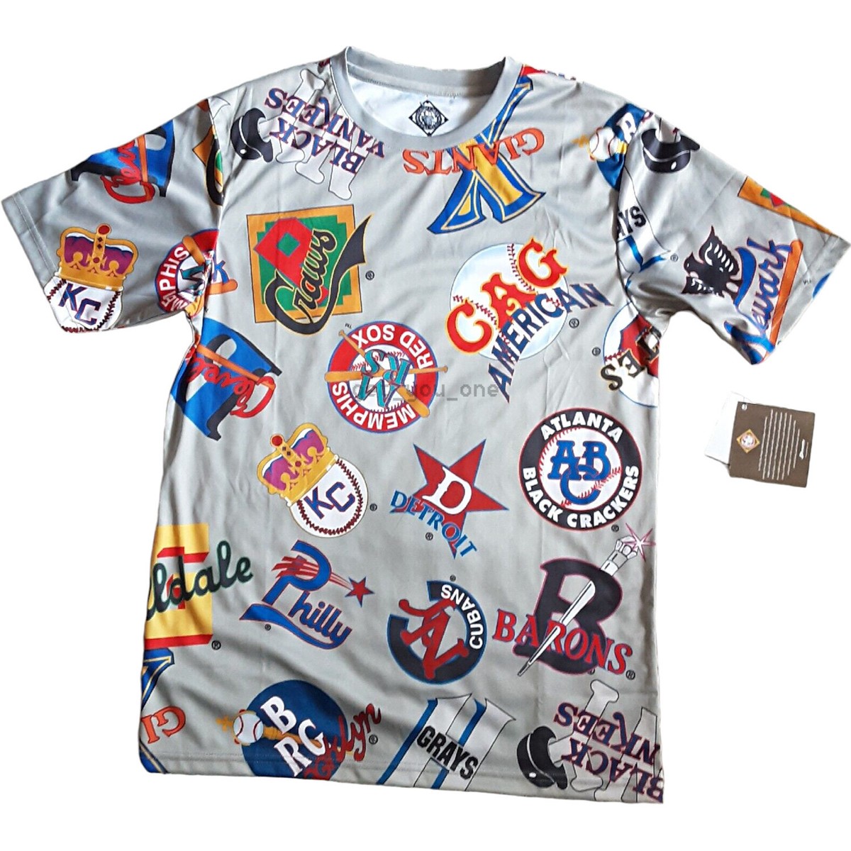 NWT Negro League Baseball Museum NLBM Gray Sublimated Logo T-Shirt