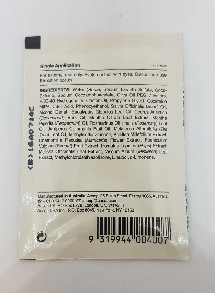30x champú ecualizador Esopo (para equilibrar el cuero cabelludo) 3 ml cuidado del cabello para hombre Foto 3 de 3