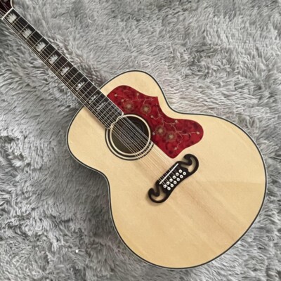 12-Strings J-200 Acoustic Electric Guitar Solid Spruce Top Rosewood Fretboard