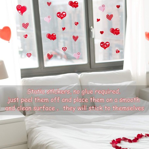 Valentine's Day Window Clings Glass Window Decals Party Decor - Picture 3 of 6