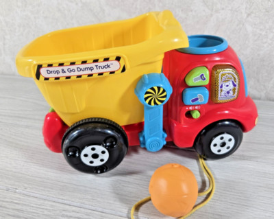 VTECH DROP & GO DUMP TRUCK PULL BEHIND WITH ONE BOULDER ONLY