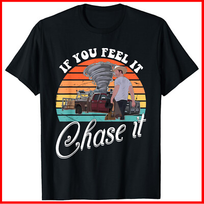 If You Feel It, Chase It Vintage Design Black Cotton T-Shirt S-5XL