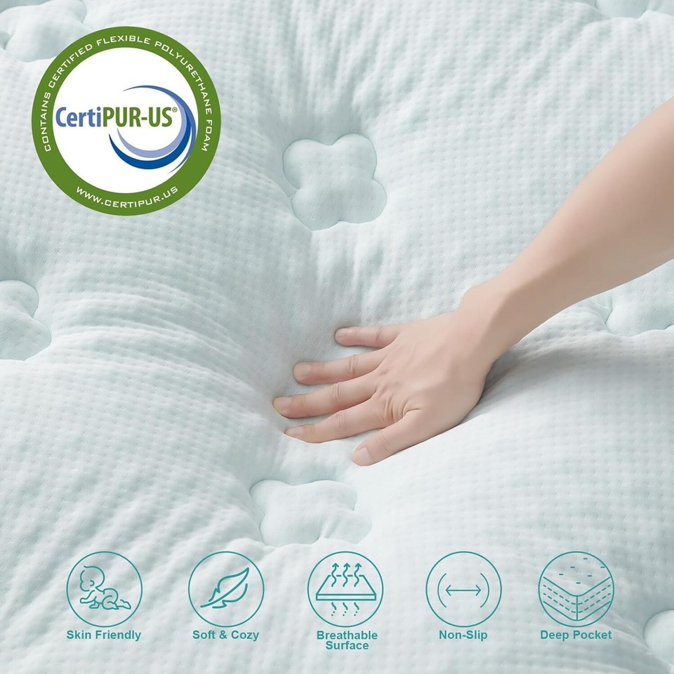 Hansleep memory foam mattress for double bed, extra deep pocketFlower