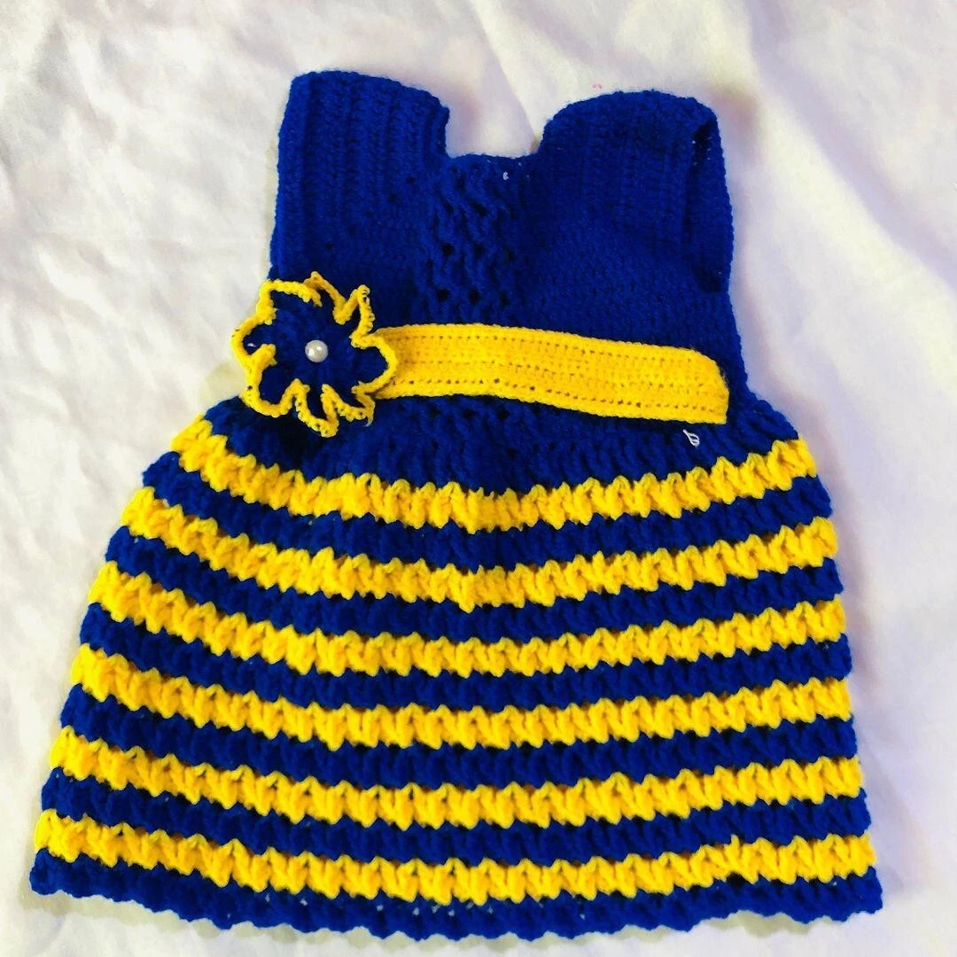 crochet baby dress, 3-6month baby dress handmade frock baby shower gift
Opens in a new window or tab