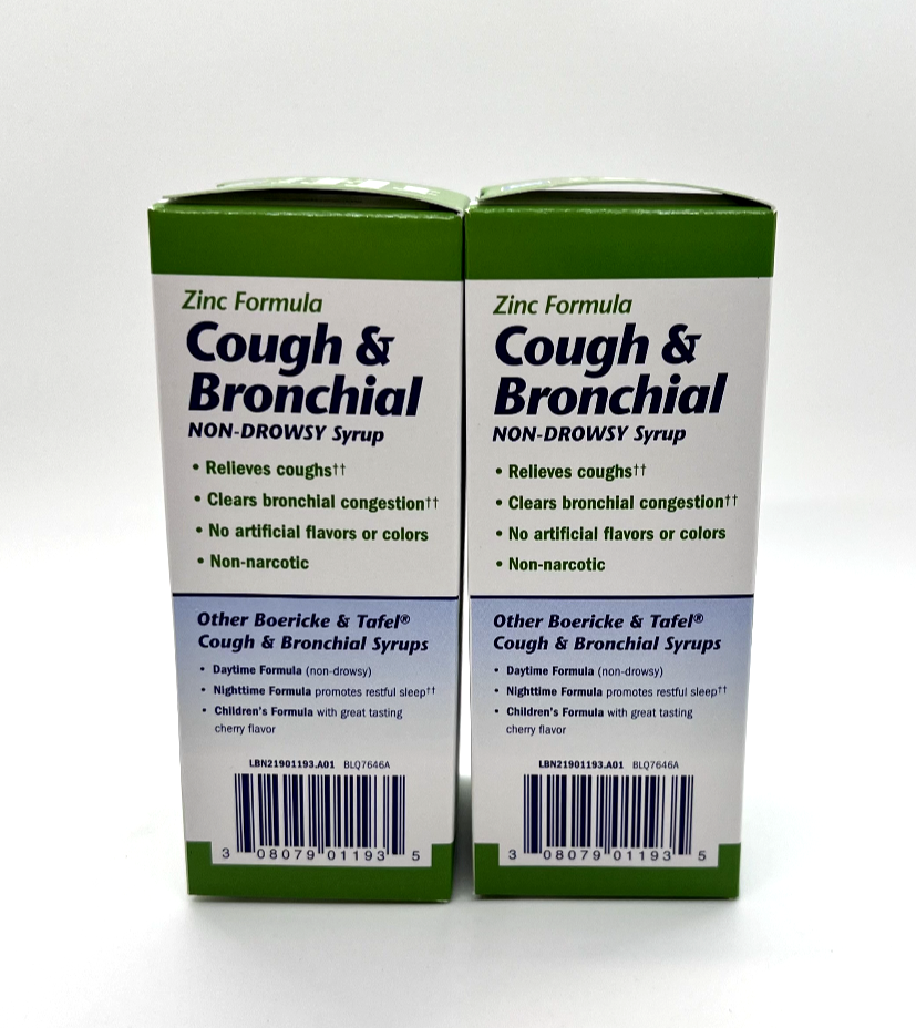 BT Cough & Bronchial Syrup Zinc Formula Homeopathic Exp 3/24 2PACK x 4