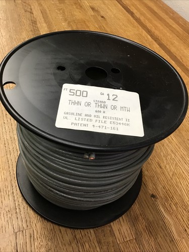 500’ Stranded Thhn Gray #12 AWG