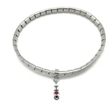 Italian Modular Charm Bracelet Dangle I Heart U Stainless Steel Silver 4 mm Link