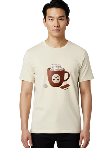Smiling-Coffee-Cup-1 Mens Graphic Tee, 100% Cotton, Casual Summer Wear - product listing photo