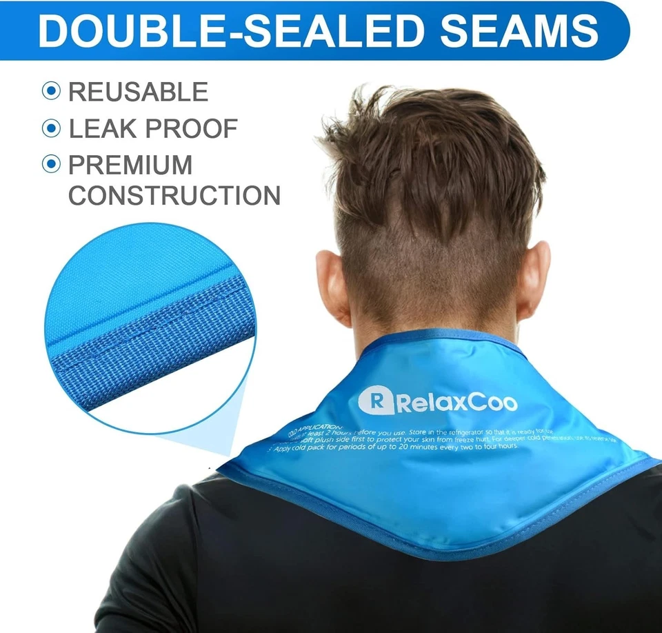 Neck Ice Pack Wrap, Reusable Gel Ice Pack for Neck Shoulders, Cold Compress Ther - Image 4 of 4