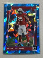 Zaven Collins 2021 Panini Donruss Optic /15 Blue Ice Prizm Rated Rookie RC #265