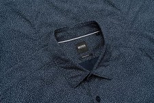 Men Hugo Boss Shirt Navy Cotton 40 /L / 48