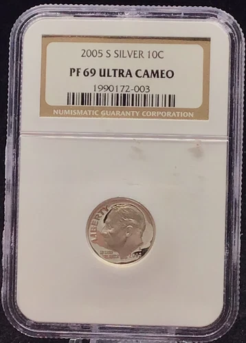 2005-S ROOSEVELT SILVER 10c NGC PF69 ULTRA CAMEO