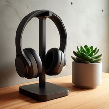 Modern Matte PLA Headphone Stand   Minimalist Desk Organizer, Office Accessory