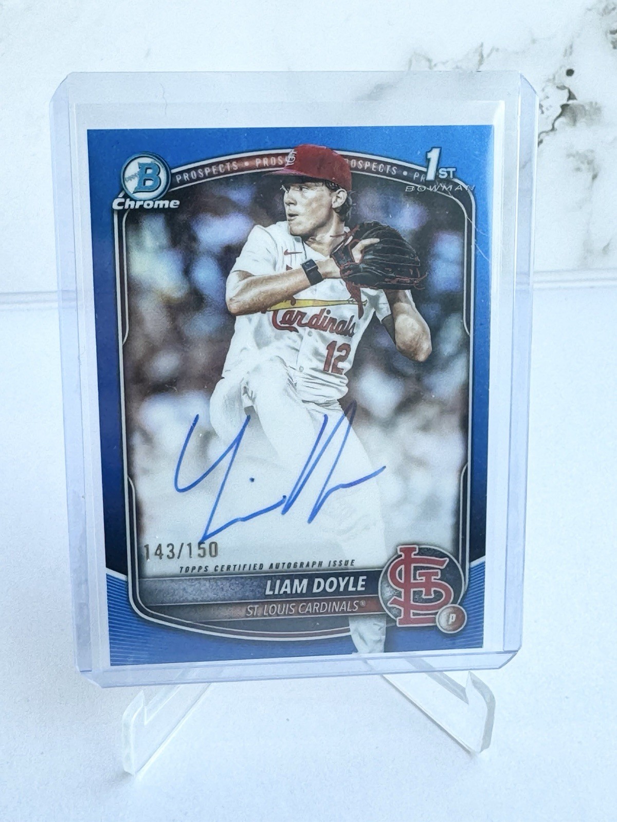 LIAM DOYLE 2025 BOWMAN CHROME DRAFT 1ST TRUE BLUE REFRACTOR AUTO /150