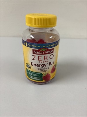 Nature Made Zero Sugar Vitamin B12 Gummies Raspberry 110 Count 01/2027+ B75-00