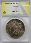 1884-O $1 ANACS MS 62 (Toned Obv) Morgan Silver Dollar