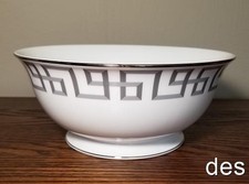 LENOX - BRIAN GLUCKSTEIN  DARIUS SILVER Serving Bowl ~ GRAY  8" USA  ~ NEW