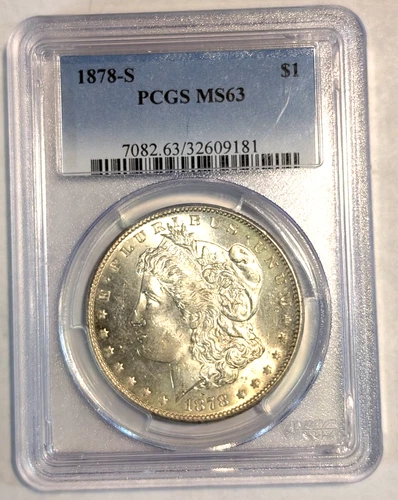 1878 S MORGAN SILVER DOLLAR PCGS MS63