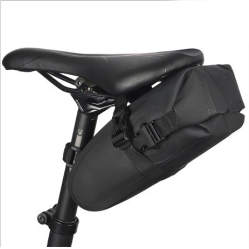 Borsa Sedile Posteriore Mountain Bike Impermeabile Durevole Nera Riutilizzabile Borsa Sedile Posteriore Bici foto 5