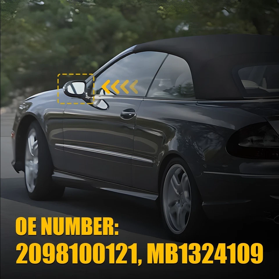 Espejo retrovisor delantero izquierdo cristal transparente térmico para Mercedes CLK320 Benz CLK350 CLK55 CLK63 Foto 4 de 4